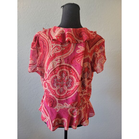 Victoria's Secret Pajama Ressort Set Coverup Red Paisley Size L Paisley Casual - Picture 5 of 12